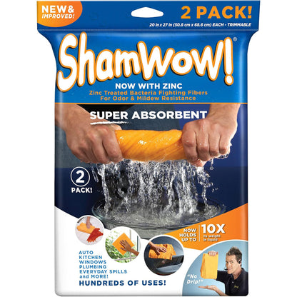 The Original ShamWow Cleaning Shammy Cloth - Absorbent Multi-Purpose