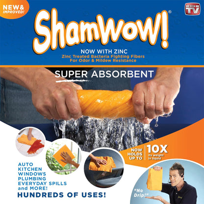 The Original ShamWow Absorbent Multi-Purpose Cleaning Shammy Towel Cloth