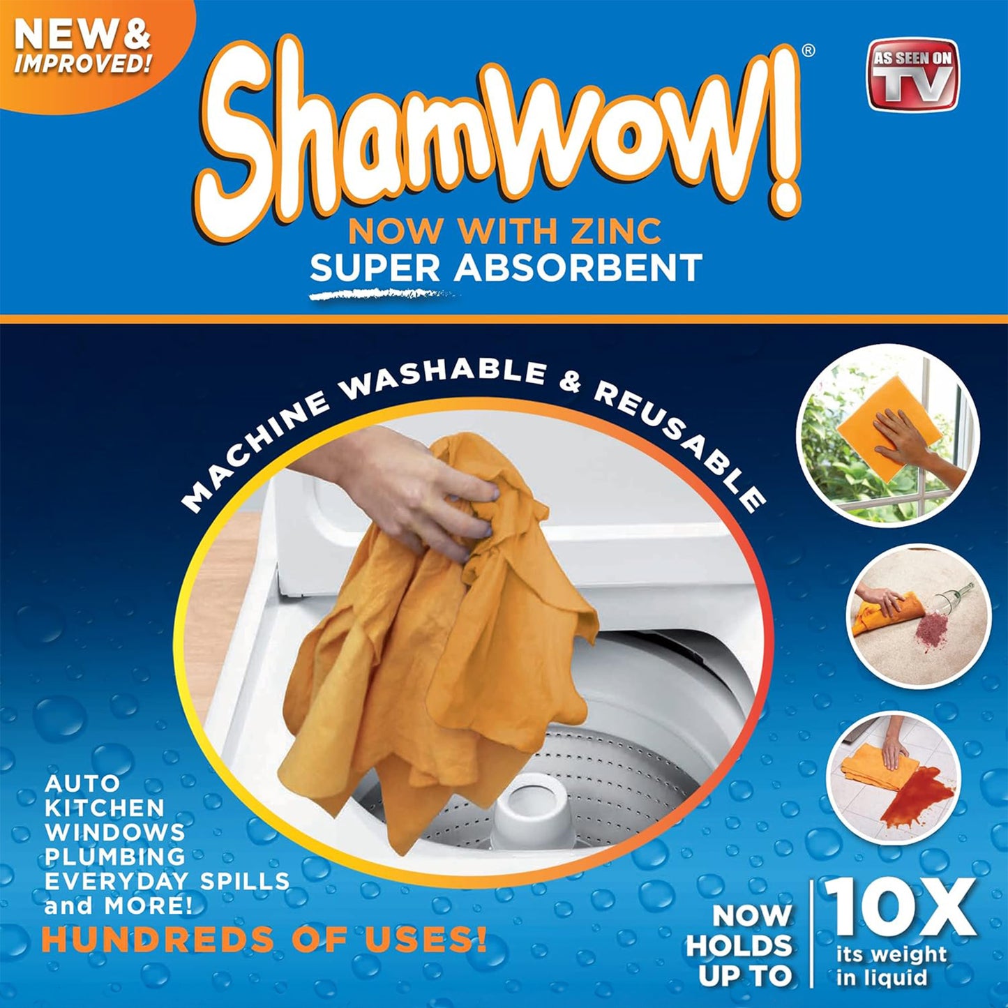 The Original ShamWow Absorbent Multi-Purpose Cleaning Shammy Towel Cloth